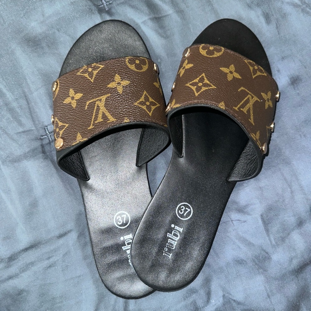Custom Sandals made from LV purse